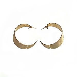 Gold Crescent Hoop Earrings